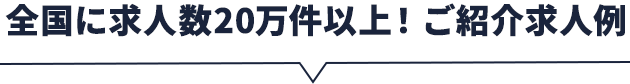 求人数10万件以上！ご紹介求人例