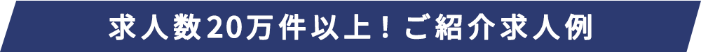 求人数10万件以上 ご紹介求人例