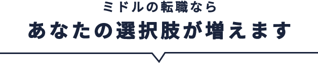 ミドルの転職なら、転職の選択肢が増えます